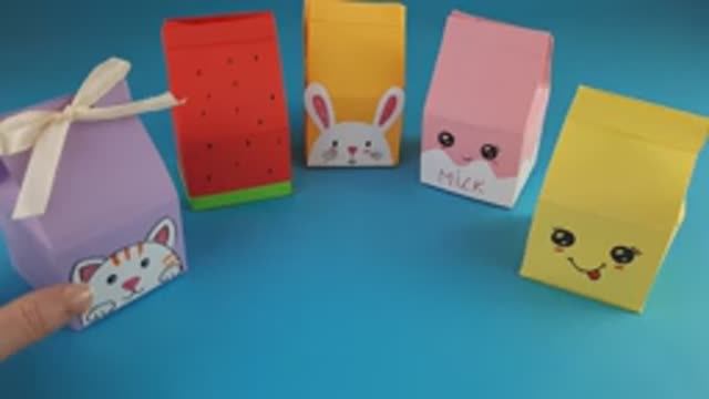 Коробочка из бумаги! Упаковка для подарка! Коробочка молока! смотреть онлайн
