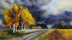 Акварель. Перед дождем