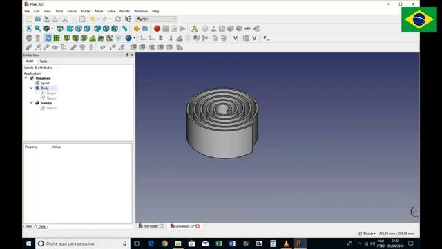 FREECAD #23 - MOLA ESPIRAL - SPIRAL SPRING смотреть онлайн
