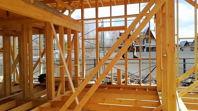 Процесс строительства каркасного дома по проекту КД-7-8-10 смотреть онлайн