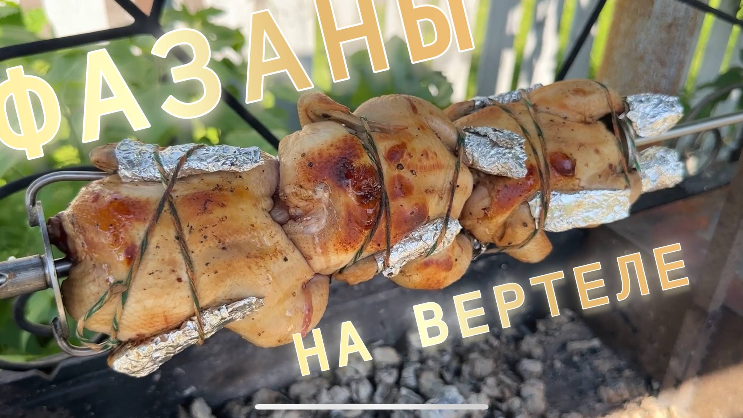 Фазаны на вертеле. Корейка из кабана. Детские люля. Овощное ассорти.