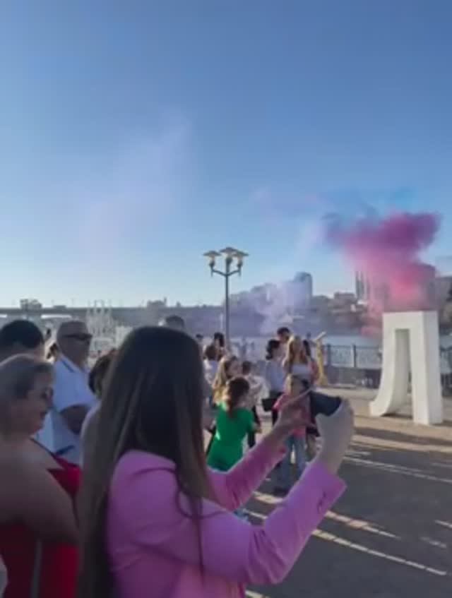 Фейерверк дневной из цветного дыма на гендер пати, определение пола ребёнка, мальчик или девочка. смотреть онлайн