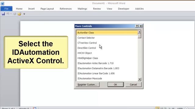 How to Create Barcodes in Microsoft Word 2010 using the Barcode ActiveX Control смотреть онлайн