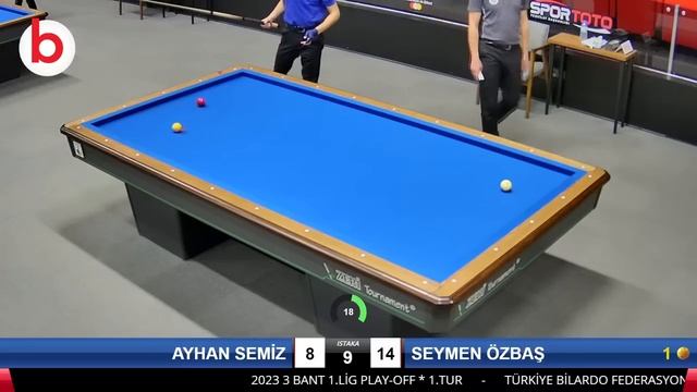 AYHAN SEMİZ vs SEYMEN ÖZBAŞ | 3 BANT BİLARDO 1.LİG PLAY-OFF 1.TUR - billiards смотреть онлайн