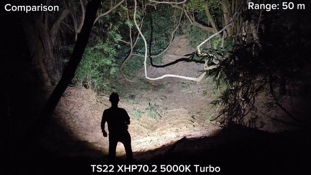 NEW Wurkkos TS22 XHP70.3 HI 4700K HI CRI vs TS22 XHP70.2 5000K - Beamshots Comparison смотреть онлайн