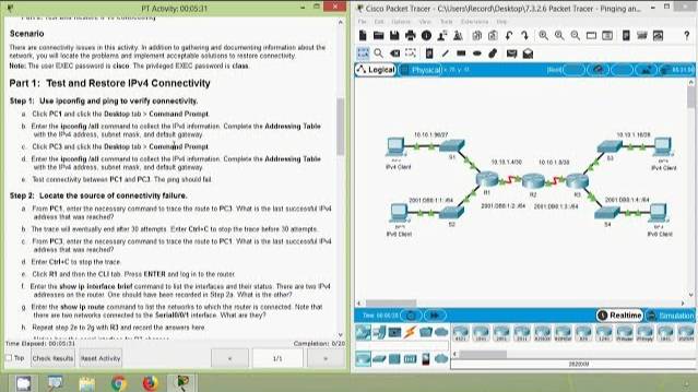 Packet Tracer - Pinging and Tracing to Test the Path смотреть онлайн