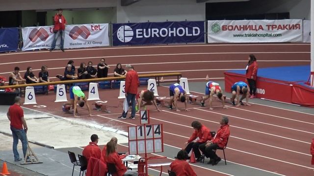 60m Heat 3, Men, Balkan Indoor U20 Championships, Sofia 2018 смотреть онлайн