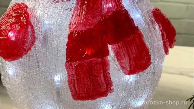 Светящая фигура СНЕГОВИЧОК СВЕТИК, акрил, 40 холодных белых LED, 35 см, батарейки, уличный 491157