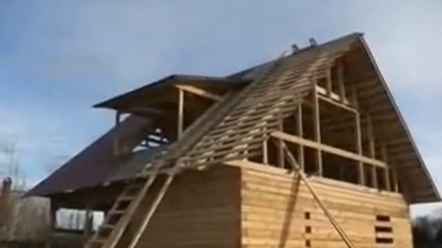 Строительство деревянного дома из бруса Часть 2 смотреть онлайн
