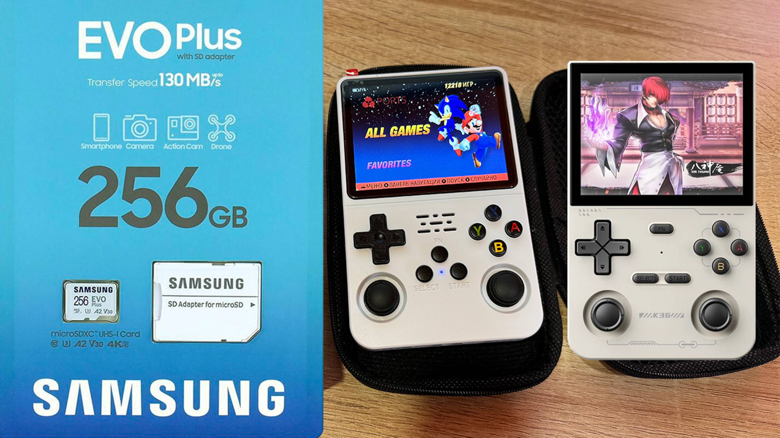 Готовая карта памяти с играми для K36 и клоны R36s (EmuElec) на 256gb, сборка 12 218 игр