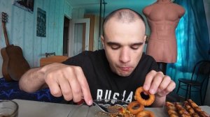 МУКБАНГ ТЯХАН С КРЕВЕТКАМИ / ГРЕЧЕСКИЙ САЛАТ/ ИСПАНСКИЙ ЧУРРОС НА ДЕСЕРТ / EATING MUKBANG ASMR АСМР