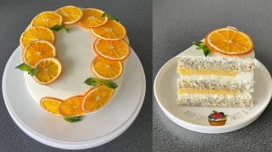 МАКОВЫЙ ТОРТ с АПЕЛЬСИНОВЫМ КУРДОМ на белом шоколаде🍊😋 Сборка торта⭐️ Летний вкус❤️🧡💛