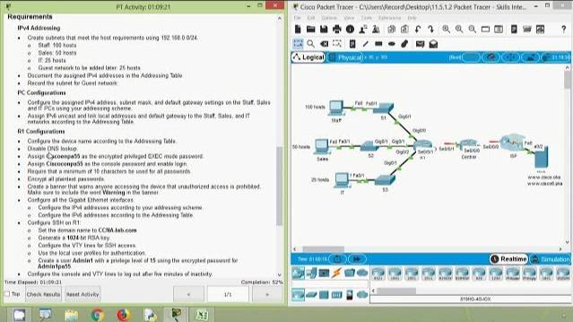 Packet Tracer - Skills Integration Challenge - 11.5.1.2 смотреть онлайн