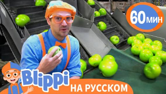 Блиппи на яблочной фабрике | Изучай этот мир вместе с Блиппи | Blippi Russian смотреть онлайн