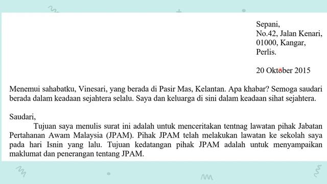 surat kiriman tidak rasmi: Lawatan Pihak JPAM #BM #SJKC #Tahun5 смотреть онлайн