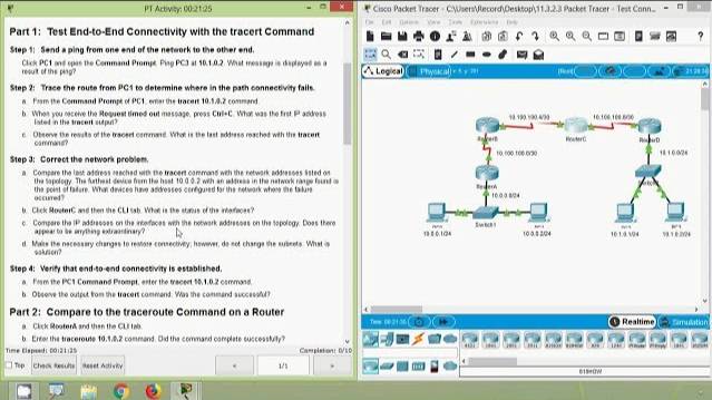 Packet Tracer - Test Connectivity with Traceroute смотреть онлайн