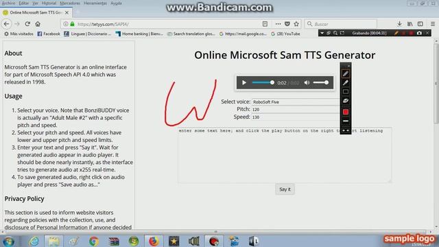 online microsoft sam TTS generator voices смотреть онлайн