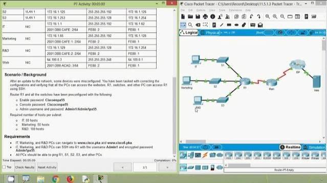 Packet Tracer - Troubleshooting Challenge - 11.5.1.3 смотреть онлайн