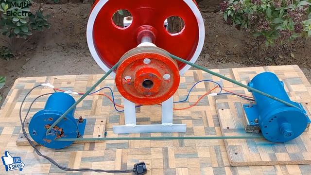 how to make flywheel free energy generator get 220 volt free electricity new experiment at home смотреть онлайн