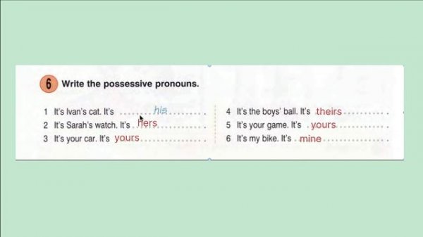Урок 31. Possessive pronouns vs. Possessive adjectives.