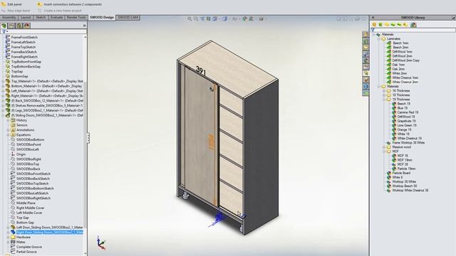Material configuration Functionality in SWOOD for SolidWorks смотреть онлайн