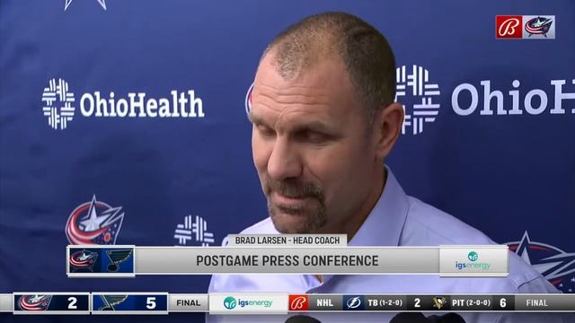 Brad Larsen talks about the good things he saw out of his team despite their loss to the Blues смотреть онлайн