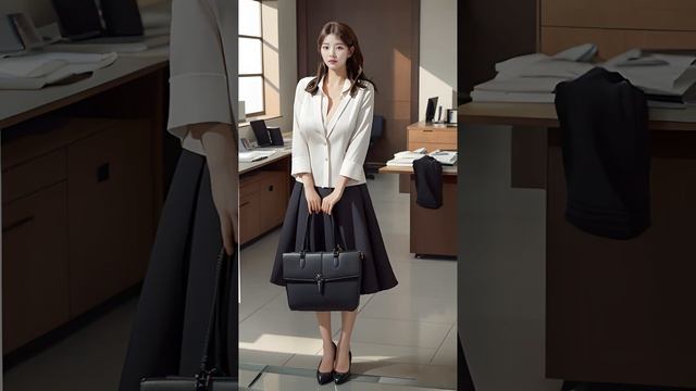 4K Lookbook : Look At AI Girl Officelook Fashion Style