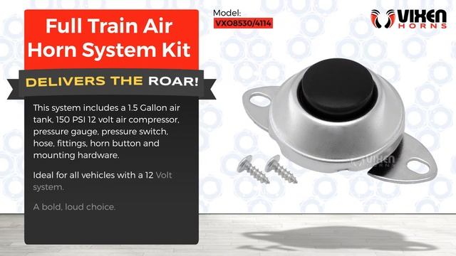 📢 VIXEN HORNS VXO8530/4114 Full Train Air Horn System Kit 🔥 смотреть онлайн