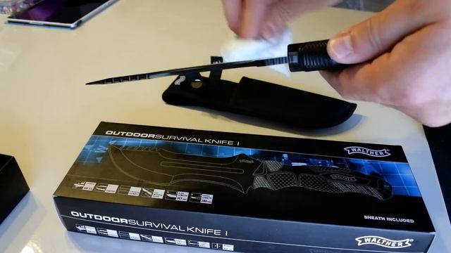 Outdoor survival knife 1 Walther, Распаковка и обзор. смотреть онлайн