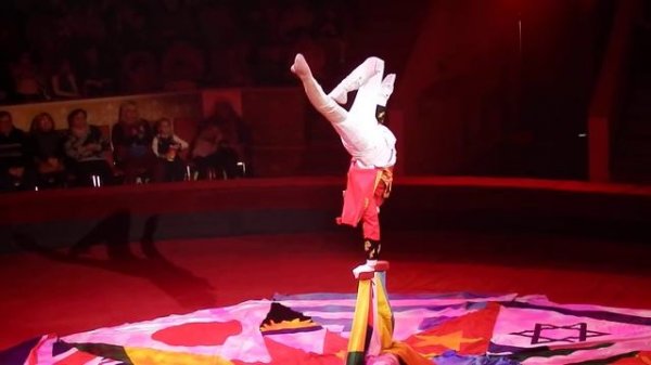 Выступление акробата в Омском цирке