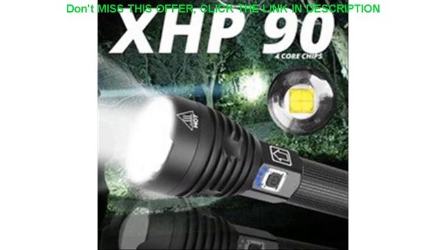 Highest lumen Most Powerful XHP 90 long-range XHP70.2 Flashlight LED Tactical Zoom Torch light Use смотреть онлайн