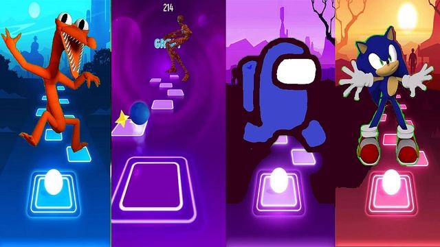 Rainbow Friends Orange Vs Doors Figure Vs Among Us Vs Sonic Frontiers - Tiles Hop EDM Rush смотреть онлайн