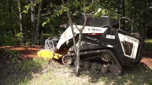 Работа гидравлического ротоватора Mericrusher на базе минипогрузчика смотреть онлайн