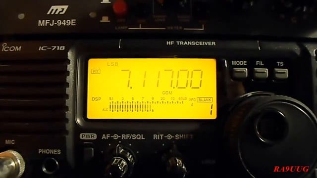 ICOM IC-718 (Приём в условиях города на 7 MHz). смотреть онлайн
