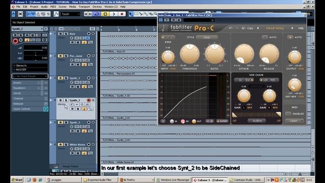TUTORIAL: How To Use FabFilter's Pro-C Compressor As A SideChain Compressor in Steinberg's Cubase 5 смотреть онлайн
