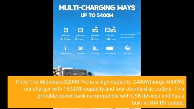 ALLPOWERS S2000 Pro Solar Generator 2400W 1500Wh MPPT Portable Power Station Review