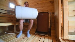 Баня на прицепе, обзор внутри