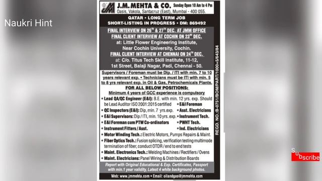 Assignments Abroad Times 21 December | Gulf Jobs | Naukri Hint | Abroad Jobs смотреть онлайн