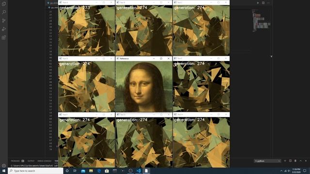 Generating an image using random triangles via a genetic algorithm смотреть онлайн