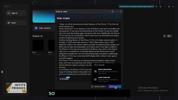 🔴Capcut:AI Script/Text  To Video Generation Feature [VideoGPT] -2023   #capcutScriptToVideo
