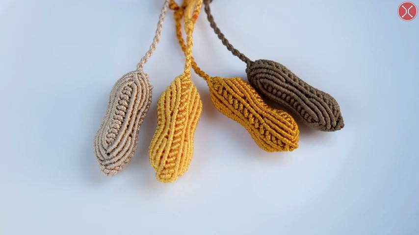 Macrame keychain tutorial： 3D Peanut Keychain 🥜🥜 ｜ DIY Macrame Key Chain step by step tutori смотреть онлайн