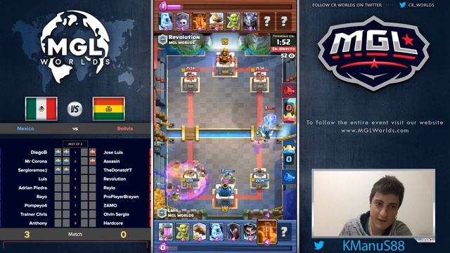 CR WORLDS: MEXICO VS BOLIVIA, ELIMINATORIAS | KManuS88 | Clash Royale смотреть онлайн