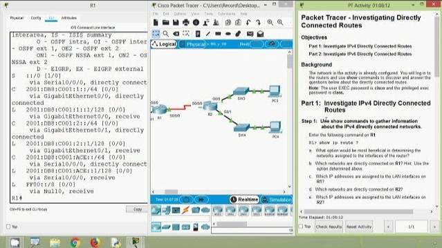 Packet Tracer - Investigating Directly Connected Routes смотреть онлайн
