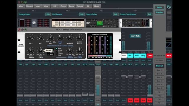 EFFECTS FX Combinator Multi-Band Compressor Part 2 - MIDAS M32 MR18 + BEHRINGER X32 X-Air XR18 XR16