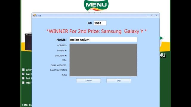 MENU, Lucky Draw For Microwave Oven, Smartphone and Digital Camera смотреть онлайн