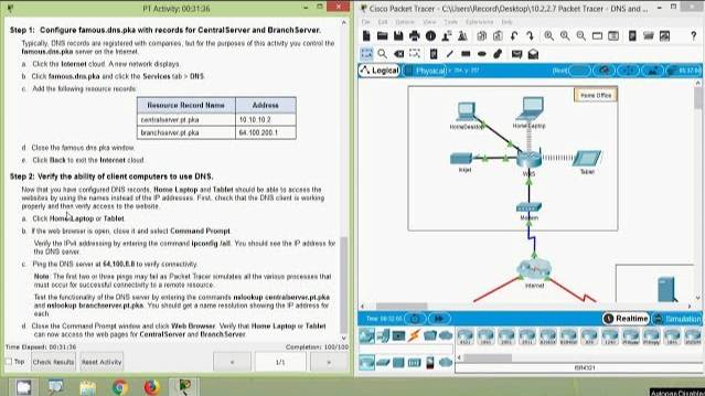 Packet Tracer - DNS and DHCP смотреть онлайн