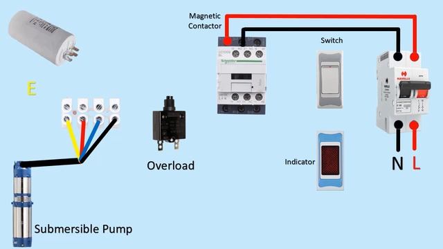 Submersible Water Pump Electrical Connection with Magnetic Contactor смотреть онлайн