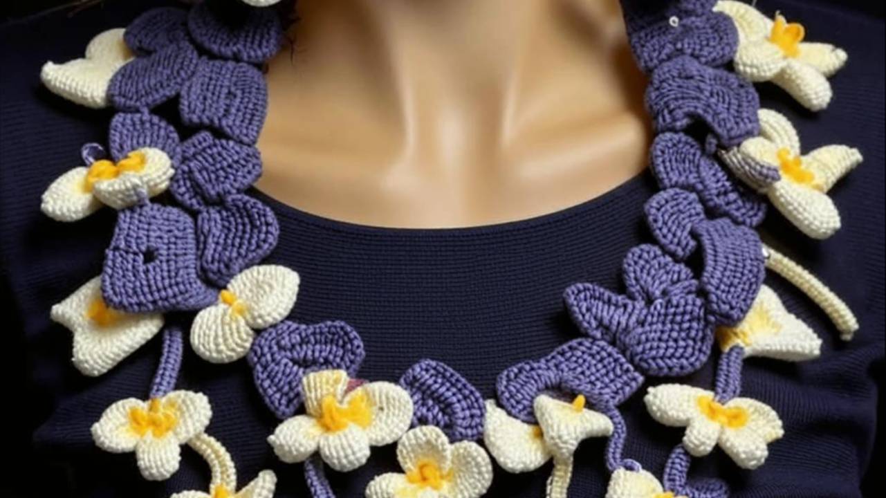 УКРАШЕНИЯ с цветами и листьями от нейросети. ВЯЗАНИЕ. Подборка №13. смотреть онлайн
