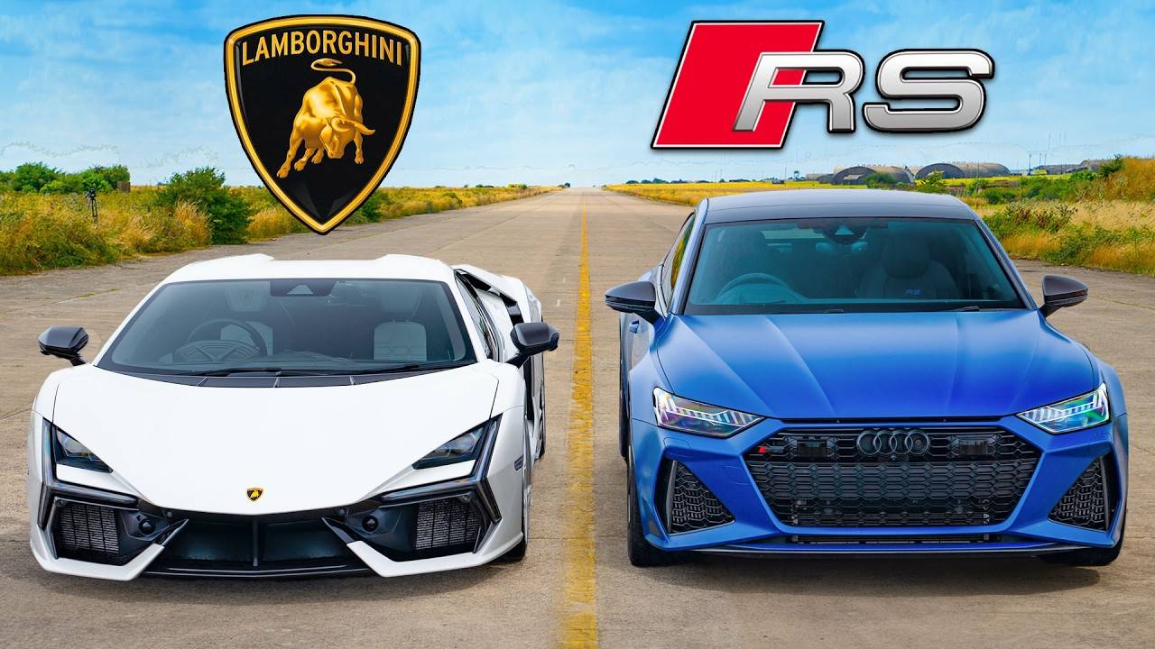Кто победит в заезде Audi RS7 Performance или Lamborghini Revuelto? смотреть онлайн