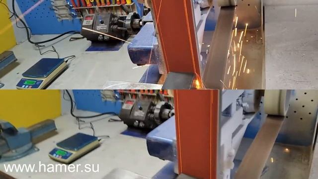 Производительность шлифленты на скорости 15 и 25 м/с (корунд р40)